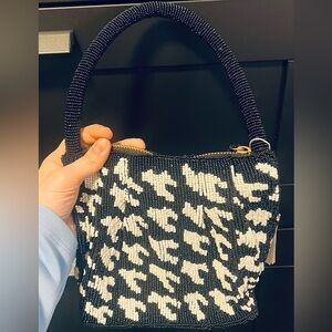 Antik Kraft Houndstooth Beaded Bag